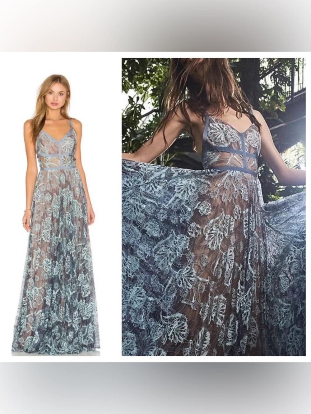 Alexis Isabella Gown in Light Blue Lace NEW - Picture 4 of 12